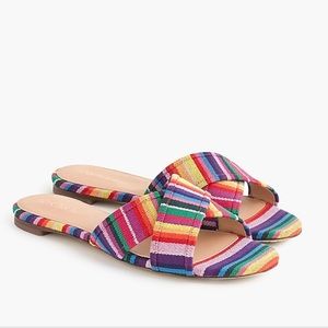 J crew cora striped rainbow slides size 9